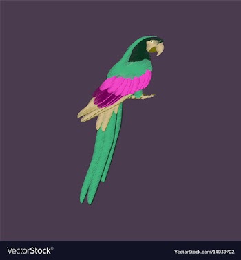 Flat shading style icon parrot vector image