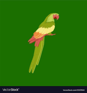 Flat shading style icon parrot vector image