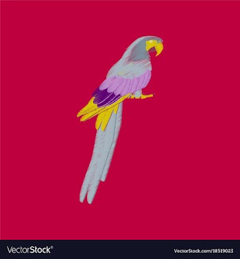 Flat shading style icon parrot vector image