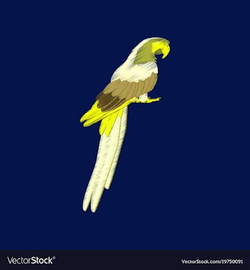 Flat shading style icon parrot vector image