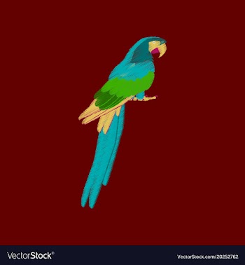 Flat shading style icon parrot vector image
