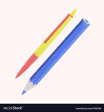 Flat shading style icon pen and pencil vector image