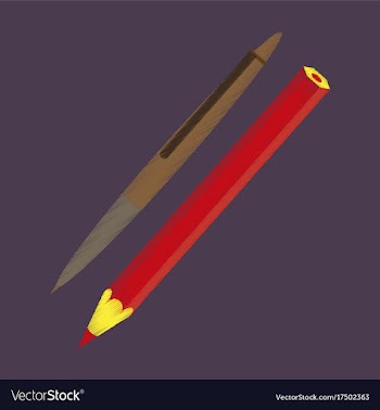 Flat shading style icon pen and pencil vector image