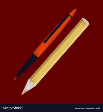 Flat shading style icon pen and pencil vector image