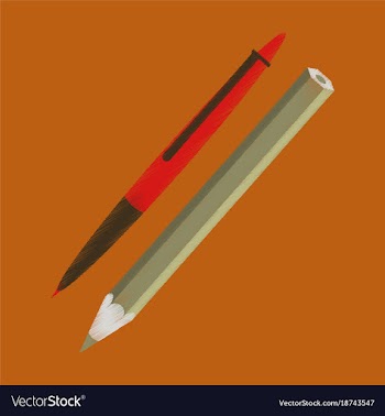Flat shading style icon pen and pencil vector image