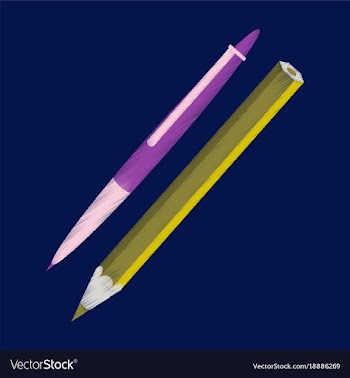 Flat shading style icon pen and pencil vector image