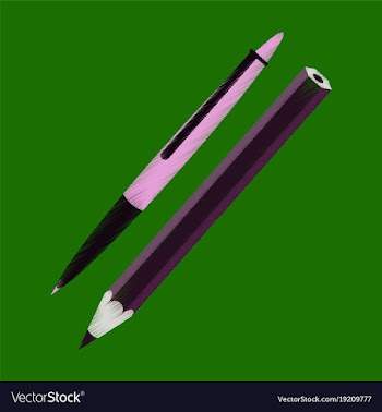 Flat shading style icon pen and pencil vector image