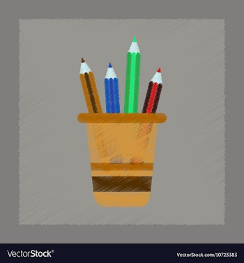 Flat shading style icon Pencils in stand vector image