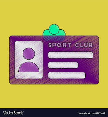 Flat shading style icon personal card sports club vector image
