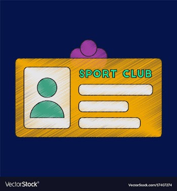 Flat shading style icon personal card sports club vector image