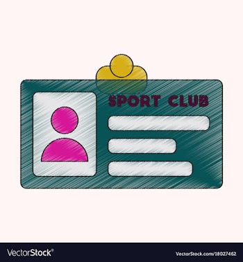 Flat shading style icon personal card sports club vector image