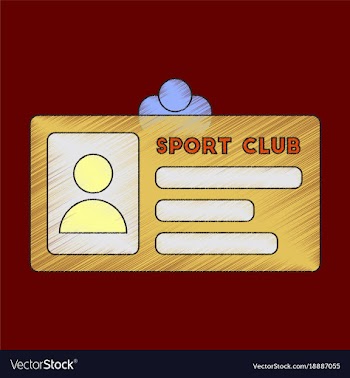 Flat shading style icon personal card sports club vector image