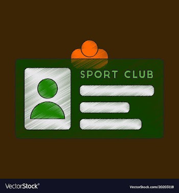 Flat shading style icon personal card sports club vector image