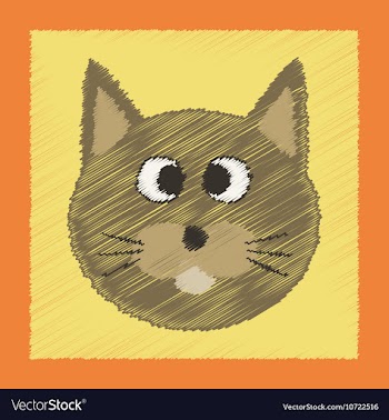 Flat shading style icon pet cat vector image