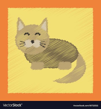 Flat shading style icon pet cat vector image