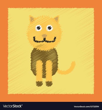Flat shading style icon pet cat vector image