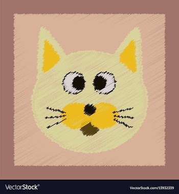 Flat shading style icon pet cat vector image