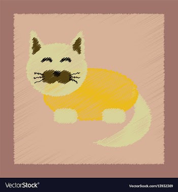 Flat shading style icon pet cat vector image