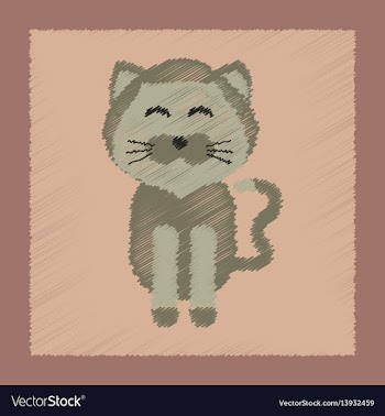 Flat shading style icon pet cat vector image