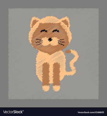 Flat shading style icon pet cat vector image