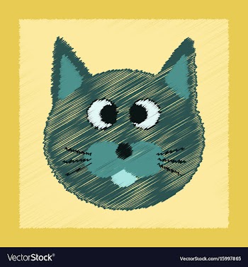 Flat shading style icon pet cat vector image