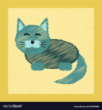 Flat shading style icon pet cat vector image