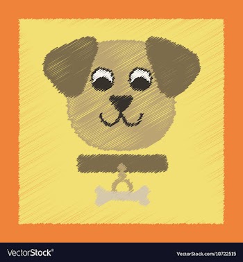 Flat shading style icon pet dog vector image