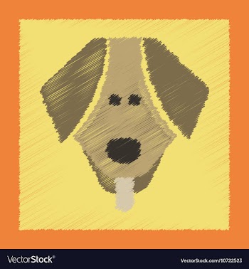 Flat shading style icon pet dog vector image