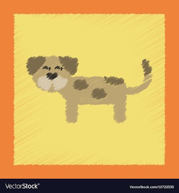 Flat shading style icon pet dog vector image