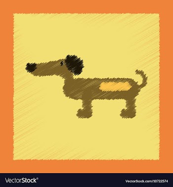 Flat shading style icon pet dog vector image