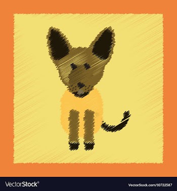 Flat shading style icon pet dog vector image
