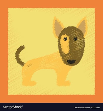 Flat shading style icon pet dog vector image