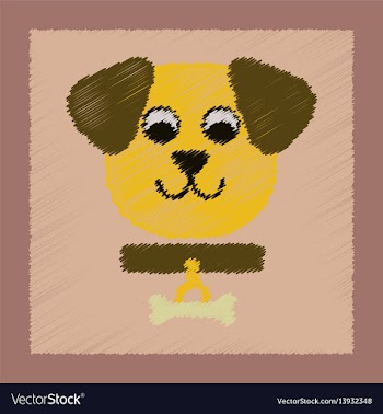 Flat shading style icon pet dog vector image