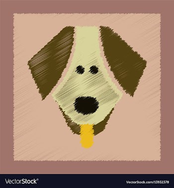 Flat shading style icon pet dog vector image