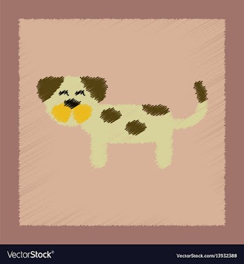 Flat shading style icon pet dog vector image