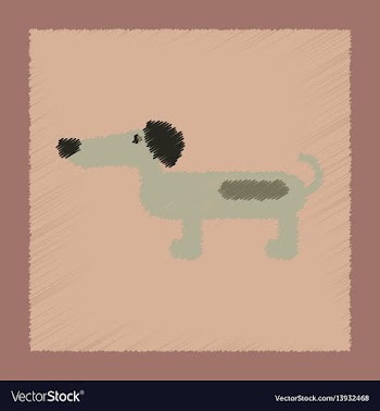 Flat shading style icon pet dog vector image