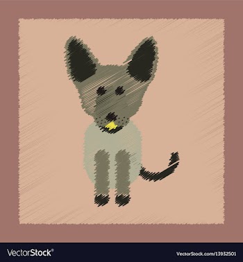 Flat shading style icon pet dog vector image