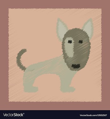 Flat shading style icon pet dog vector image
