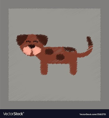 Flat shading style icon pet dog vector image