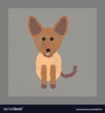 Flat shading style icon pet dog vector image