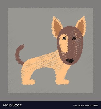 Flat shading style icon pet dog vector image
