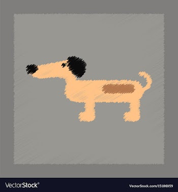 Flat shading style icon pet dog vector image