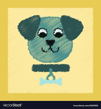 Flat shading style icon pet dog vector image