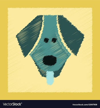Flat shading style icon pet dog vector image