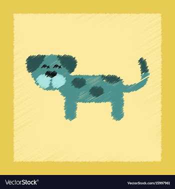 Flat shading style icon pet dog vector image
