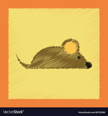 Flat shading style icon pet mouse vector image