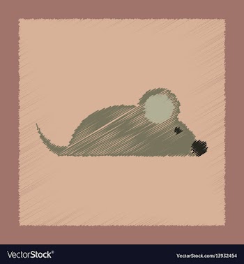 Flat shading style icon pet mouse vector image
