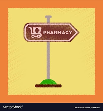 Flat shading style icon pharmacy sign vector image