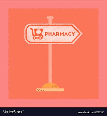 Flat shading style icon pharmacy sign vector image