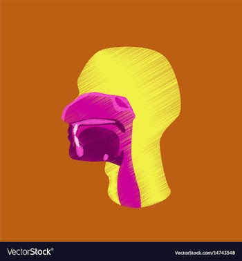 Flat shading style icon pharynx vector image